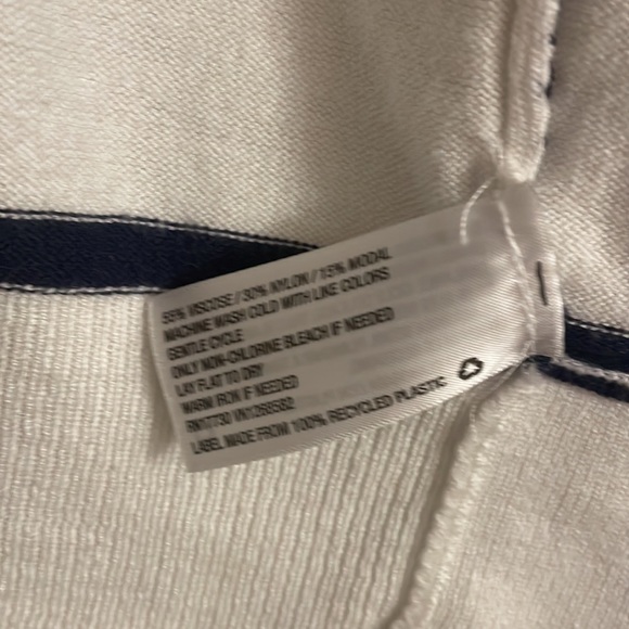 Womens Merona Navy Blue and White Striped Cardigan. Size XL - Picture 4 of 6